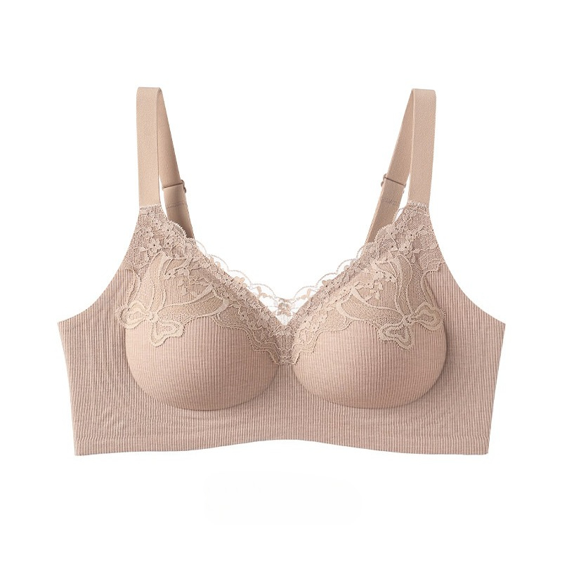 Women Fashion Ribbed Lace Bral - Lace Bralette Set ulasan dan harga